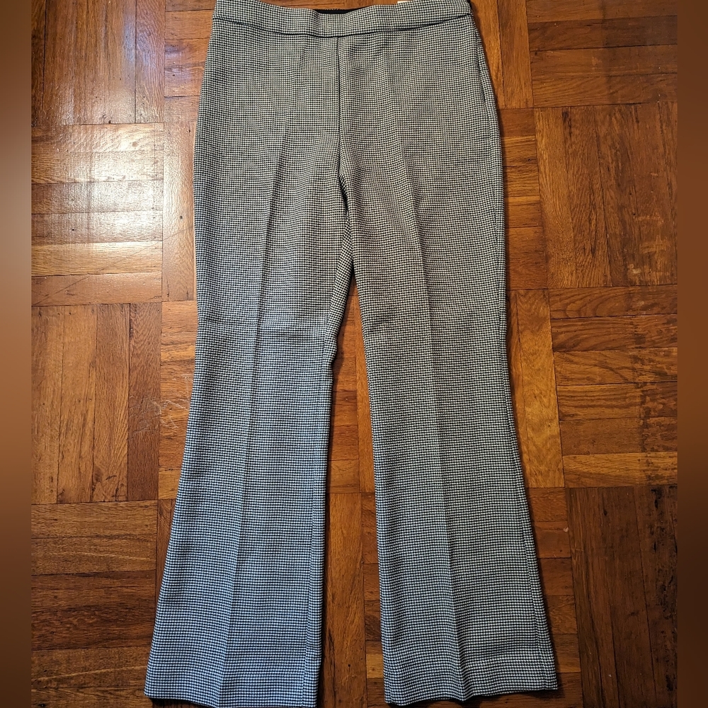 NWT Ann Taylor High Waist Side Zip Trouser Pants Houndstooth, size 12